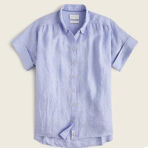 NWT JCrew, Relaxed-fit short-sleeve Baird McNutt Irish linen shirt